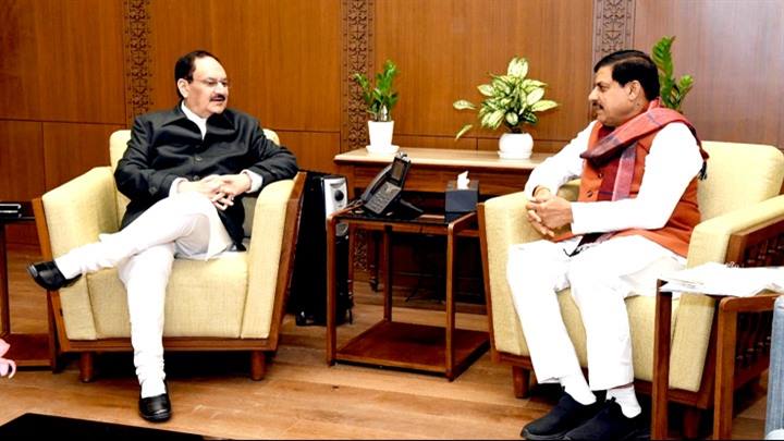 मुख्यमंत्री डॉ. यादव ने नई दिल्ली में केन्द्रीय स्वास्थ्य मंत्री श्री नड्डा से की सौजन्य भेंट